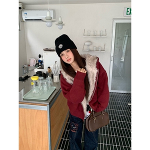 美式针织座山雕外套男高级感秋冬季加绒加厚cleanfit绞花开衫毛衣图片