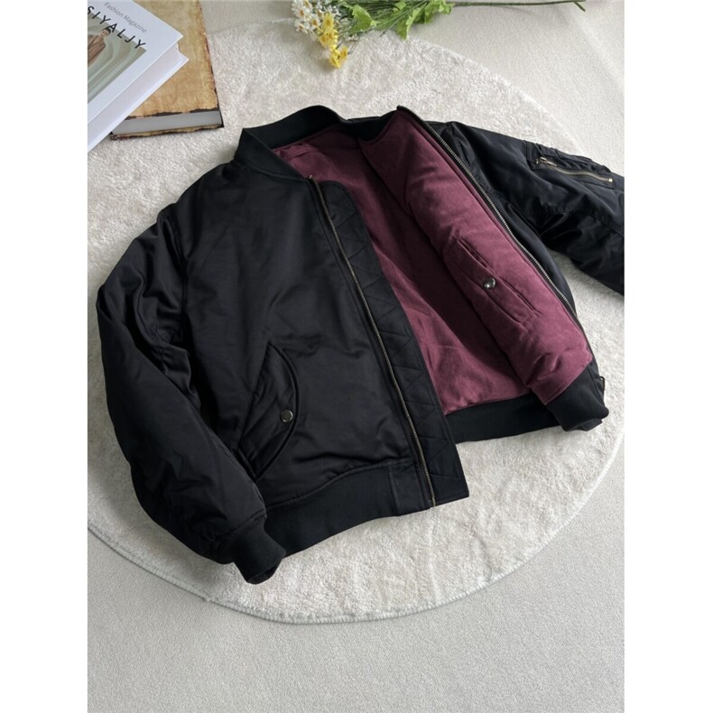 酒红丝绒加厚棉服双面穿807-3-JKM203-P108,男装棉衣,星座807-3