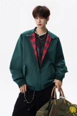 美式复古棒球服外套男春秋季潮牌拉链立领夹克宽松上衣服JK005，男装夹克，电商B312