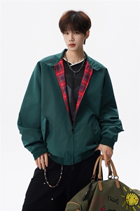 美式复古棒球服外套男春秋季潮牌拉链立领夹克宽松上衣服JK005图片