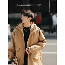 2026春装新款多乐棉连帽宽松外套冲锋衣夹克JK1188/P105咖啡色，男装夹克，电商A094