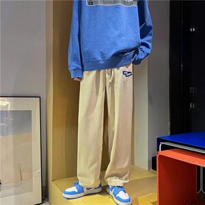 灯芯绒男裤秋冬坠感阔腿休闲裤B370P32图片