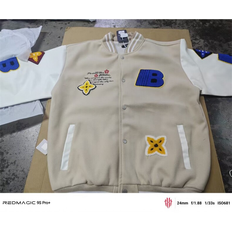 1506/QW0820/P67美式重磅刺绣毛呢棒球服情侣宽松高街潮牌夹克,男装夹克,星座1506