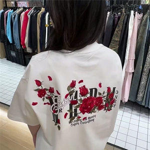 H0758-P35重工前后刺绣新款时尚潮流短袖t恤女图片