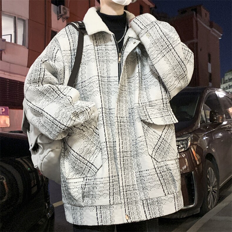 羊羔毛棉服男2025冬季新款休闲外套潮牌棉衣棉袄M199P110控158,男装棉衣,电商A157