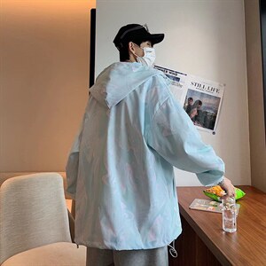 潮流夹克潮男春季连帽外套防晒衣W7012P35图片