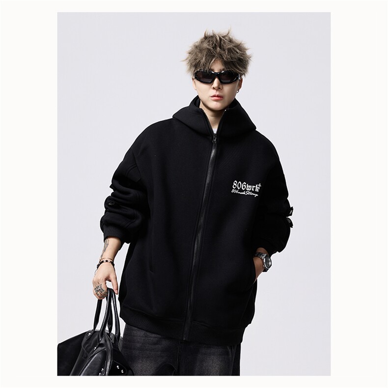 A6620-P100-X128-开衫卫衣-华棉400g面布60.5%棉39.5%聚酯纤维，男装卫衣，电商B225