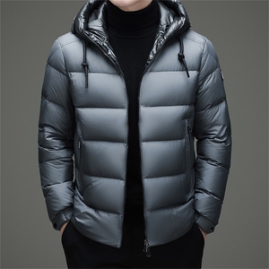 2025新款90绒子白鹅绒羽绒服外套男中青年冬款防风面包服羽绒服图片