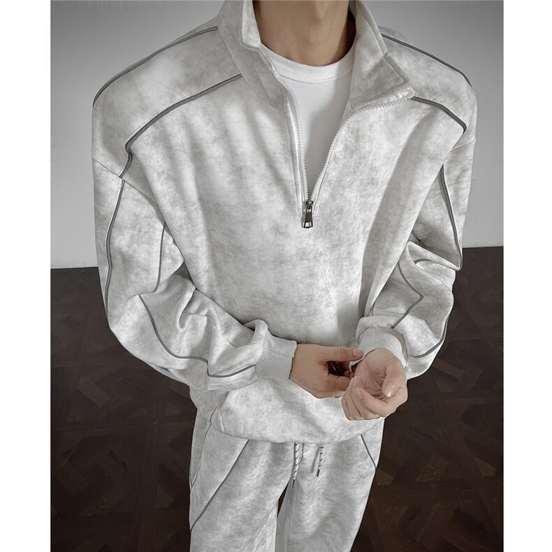 可二开脏脏灰扎染大码M-5XL卫衣WY78064P68卫裤WK78065P68套装，男装休闲裤，星座227-7