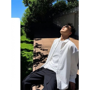 网图泡泡纱夏季潮流衬衫男抖音得物现货可送样A061-AC01011-特P40图片