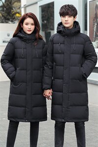 2023新款直播羽绒 派克服男女秋冬长款加厚外套 班服图片