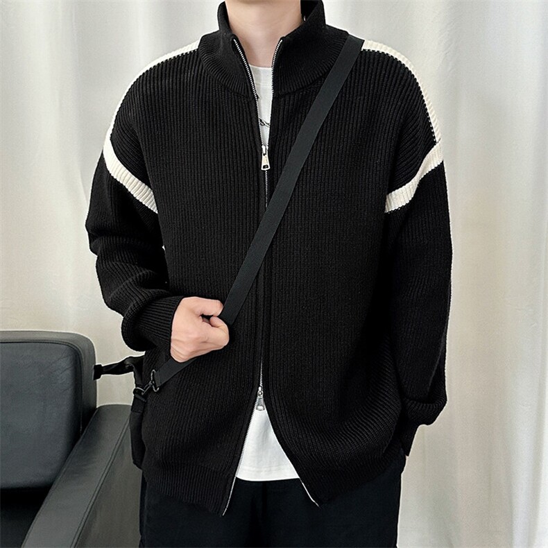 现货-秋季高品质开衫毛衣男潮牌立领针织衫毛线衣-MY8808-P85，男装针织衫/毛衣，电商A351