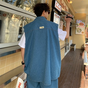 2025夏季新款 休闲宽松大码男士全棉牛仔休闲套装TZ30/特P75图片