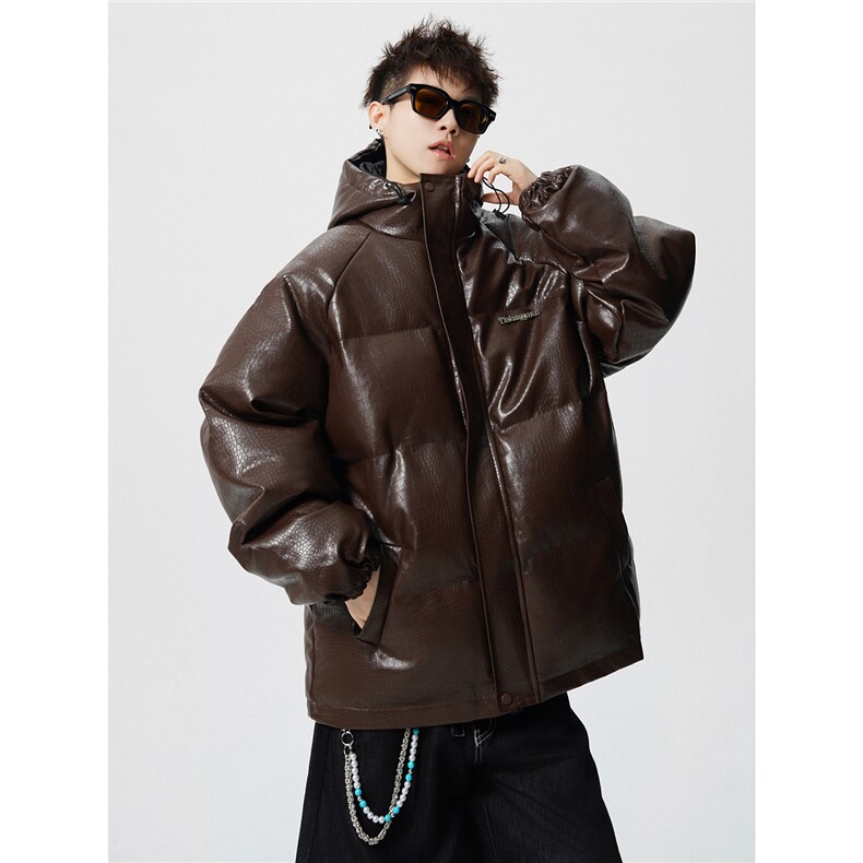 1无影墙连帽鳄鱼纹金属装饰大码M-5XL潮流棉衣男MY77744P128控168，男装棉衣，星座226-2