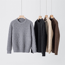 提花半圆领毛衣男款冬季2025新款高端针织打底衫休闲百搭毛线衣男，男装T恤，星座914