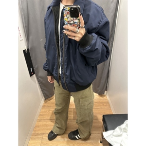 【有货】cleanfit藏青短款外套男美式高街飞行员夹克P15CC-特P55图片