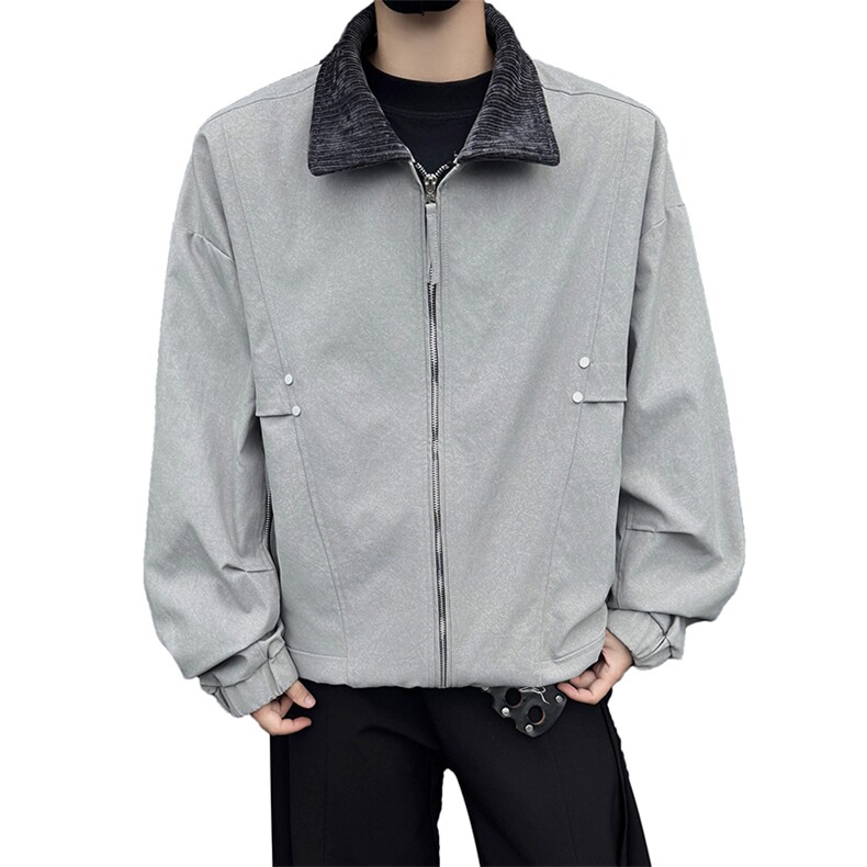 黑墙秋季工装夹克休闲潮牌斜印花翻领休闲外套A436-6108-P75,男装夹克,电商A436