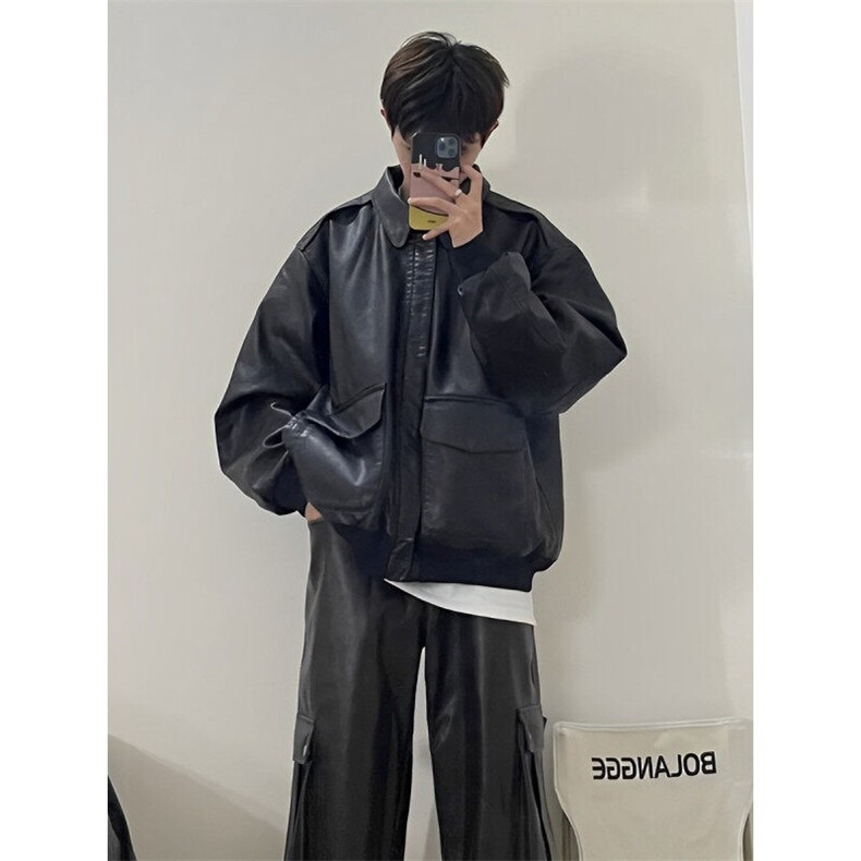 网图现货 春季皮衣夹克 飞行员外套 1209-1-JK19-P90主推可谈图片