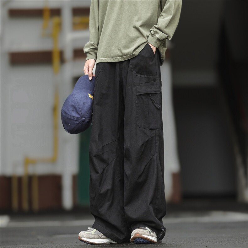 工装休闲裤男春秋新款美式潮宽松直筒长裤复古男生裤子MKX83P55,男装工装外套,星座1013-5