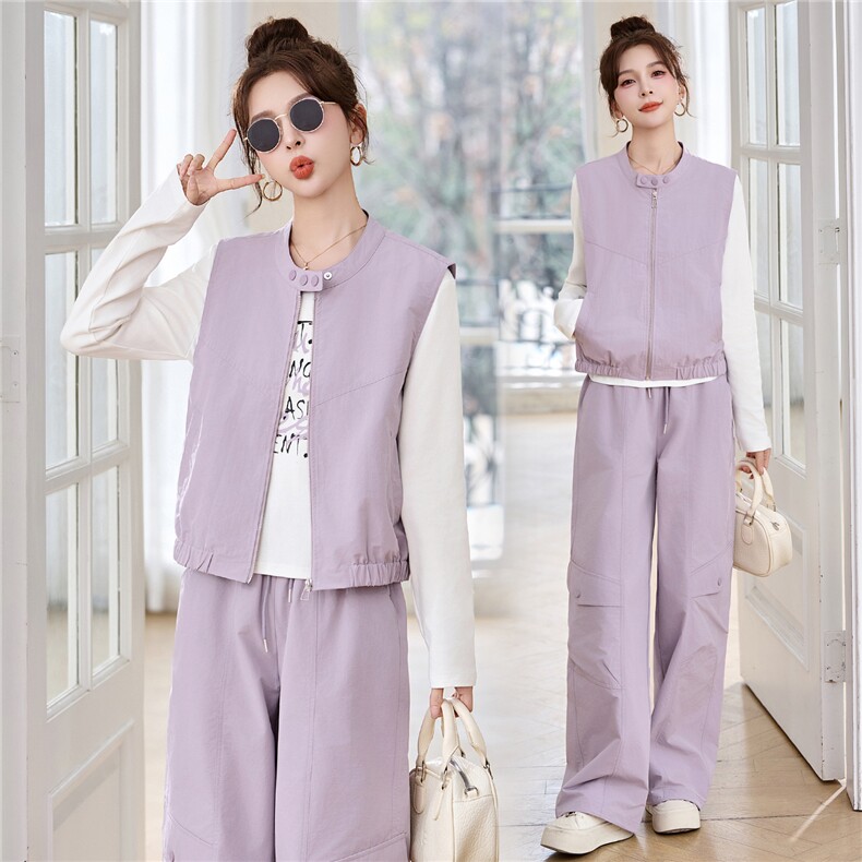 2026年春季时尚流行新款休闲工装裤三件套套装，女装套装/套裙，布芭啦