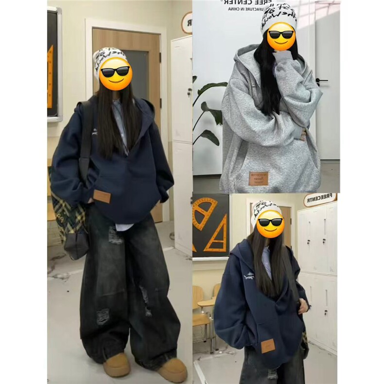 视频截图慎用!图片只做展示大货已到美式大V领连帽卫衣WY78069P68图片