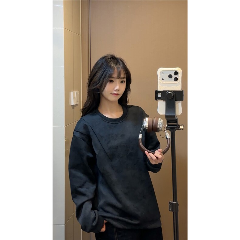 秋冬男士卫衣新款扎染压褶圆领休息外套打底卫衣常规P39加绒49,男装T恤,电商B319