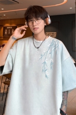 ！2025夏季男士麂皮绒短袖T恤潮牌半袖衫TL2456特P19，男装T恤，电商B220