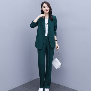 西装女2024秋季新款韩版气质时尚休闲职业小西服阔腿裤图片
