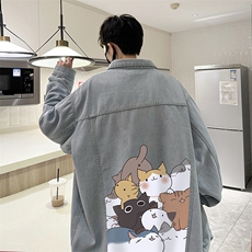 牛仔夹克男大码牛仔外套男茄克NJ77162-P60加绒款-P75，男装夹克，电商A040