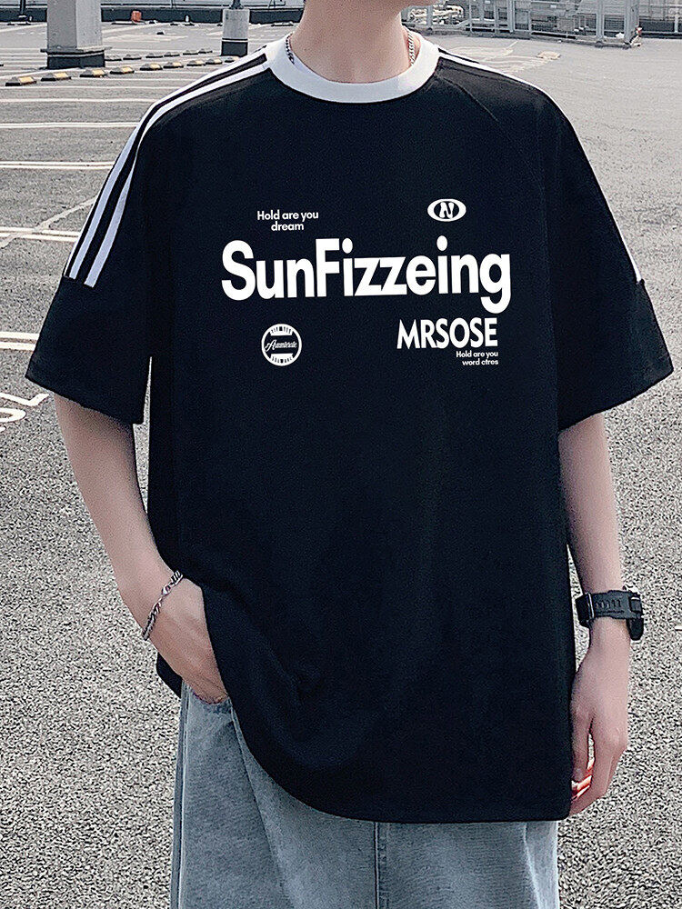 CT007短袖t恤男夏季新款潮牌男生体恤衫oversize大码美式圆领半袖,男装T恤,星座304A-1