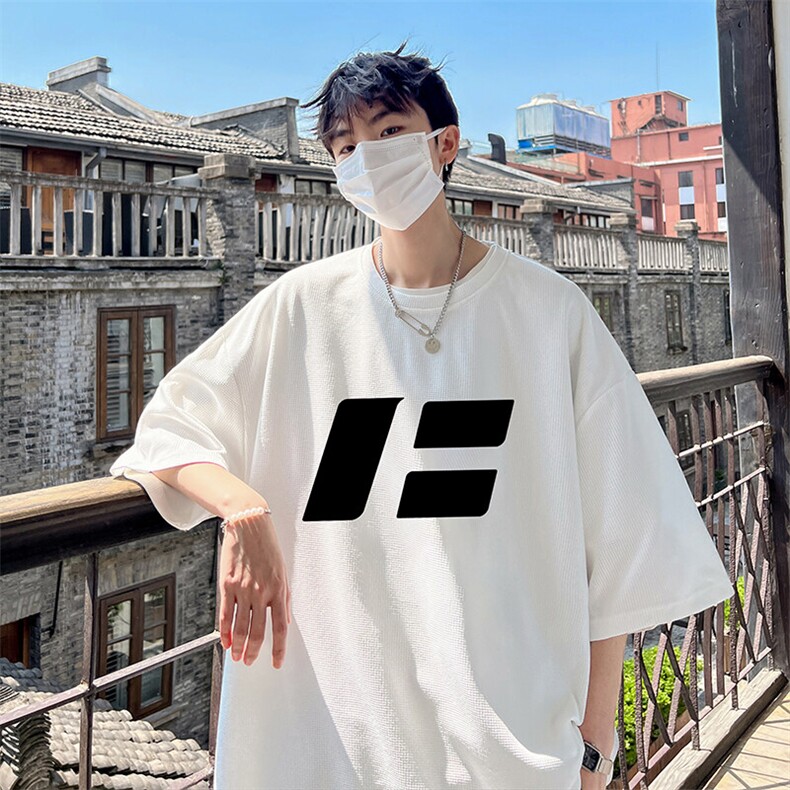 华夫格t恤男短袖男大码五分袖大皂风HT73435-P22,男装T恤,电商A040