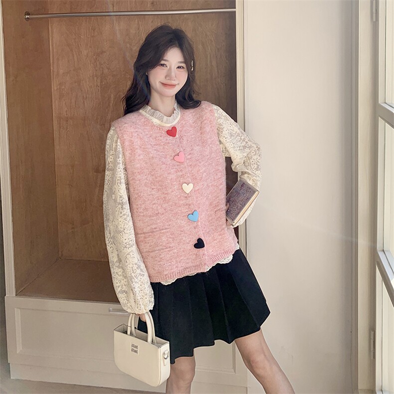 设计感彩色针织马甲上衣两件套女2025春秋季新款韩系显瘦减龄上衣,女装马甲,维壹