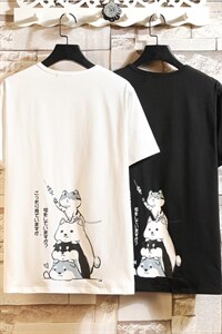 2021夏季新日系大码男白砖墙卡通印花T恤短袖T1005-P25图案已注册图片