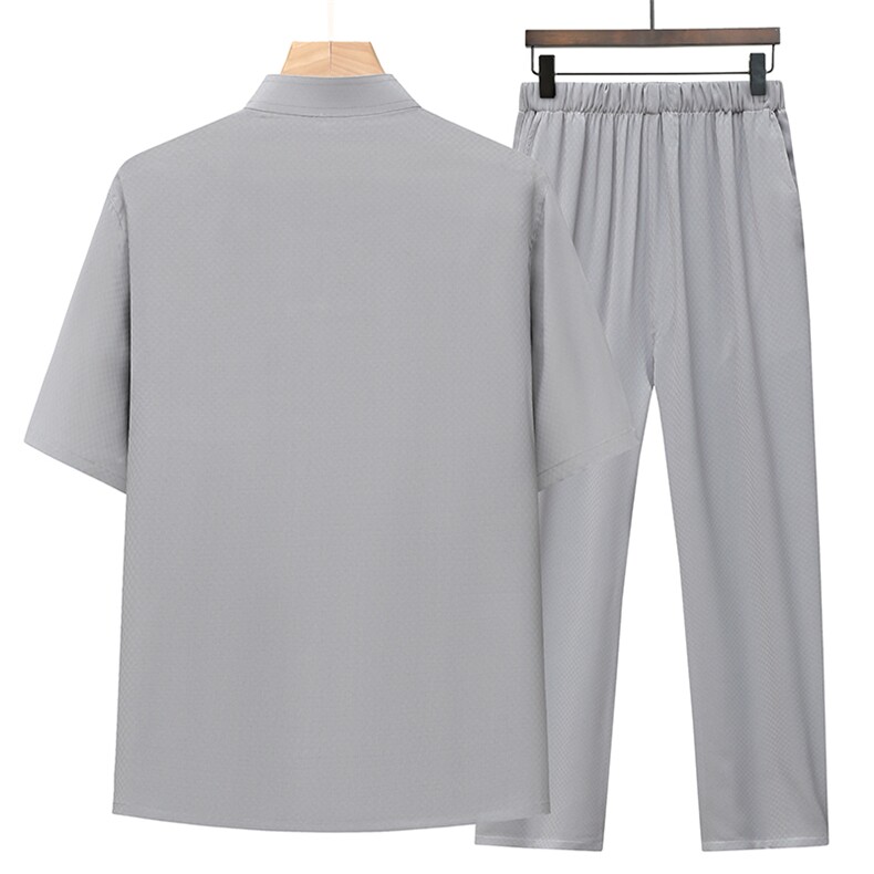 经典款风唐装棉麻短袖衬衫套装男夏装太极服套装TRA302-P105,男装T恤,星座1105-3