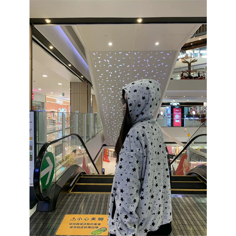 网图美式星星满印连帽华棉卫衣男女宽松拉链开衫外套A825-P52,女装短外套,星座1505