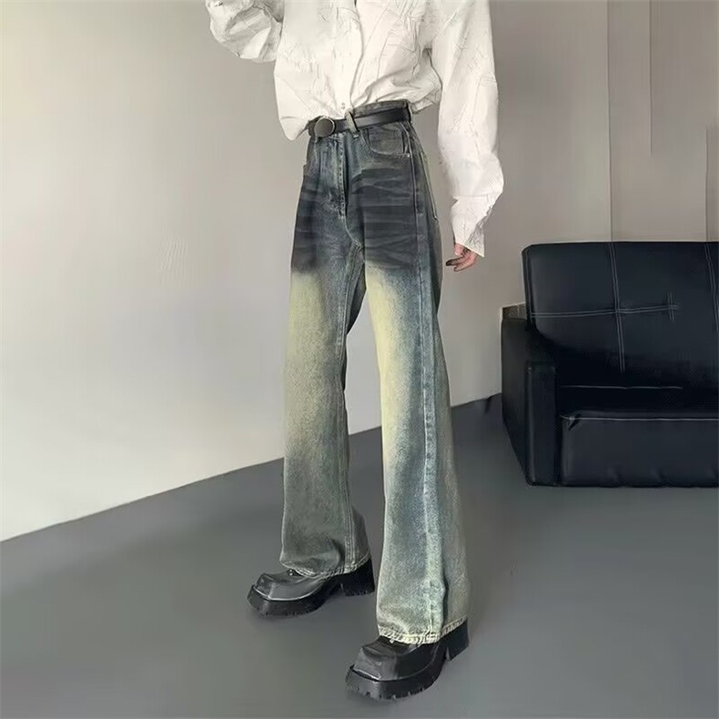 AK1993-P55美式复古做旧高街港风痞帅牛仔裤ins网红,女装休闲裤,星座617A-2