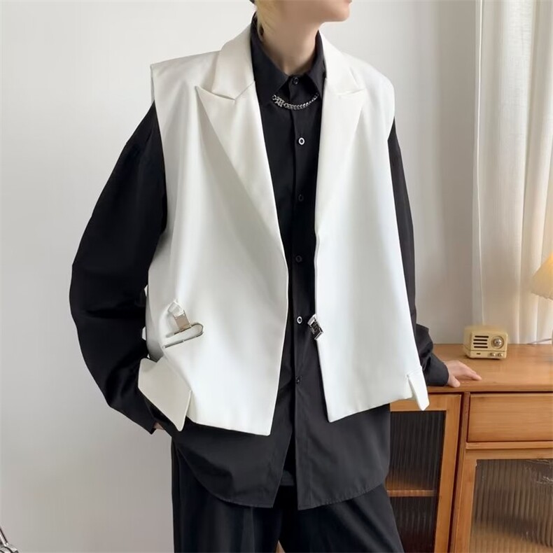 原宿秋季纯色马甲男百搭潮新款宽松型WF19P50,男装背心/马甲,星座1116-2