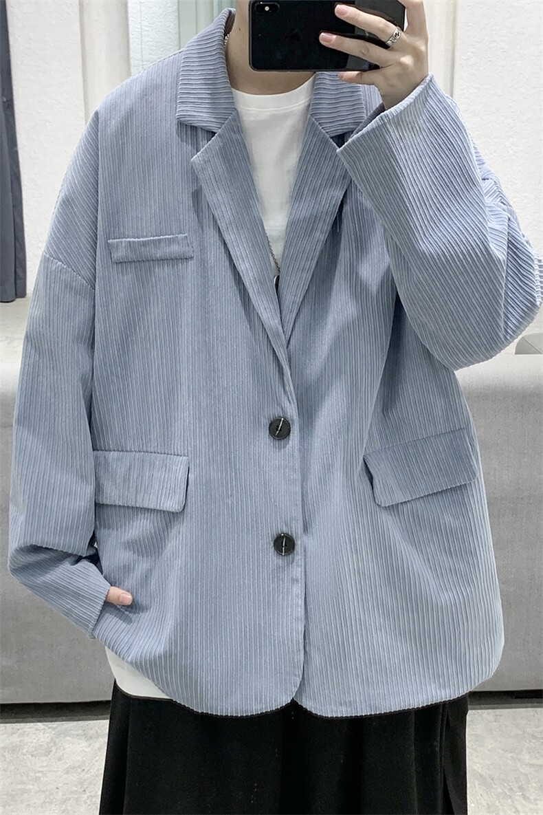 DM86-P70男装宽松休闲港风春秋新款西装外套帅气潮流小西服,男装西服套装,电商D321-1