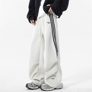 X416B-KL1001加绒P65控88重磅420克垂感刺绣加绒马吉拉男卫裤美式图片