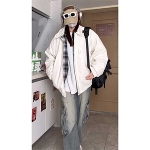 秋冬数据新款双面穿格子皮棉衣美式翻领百搭休闲棉服MF1088 P110图片