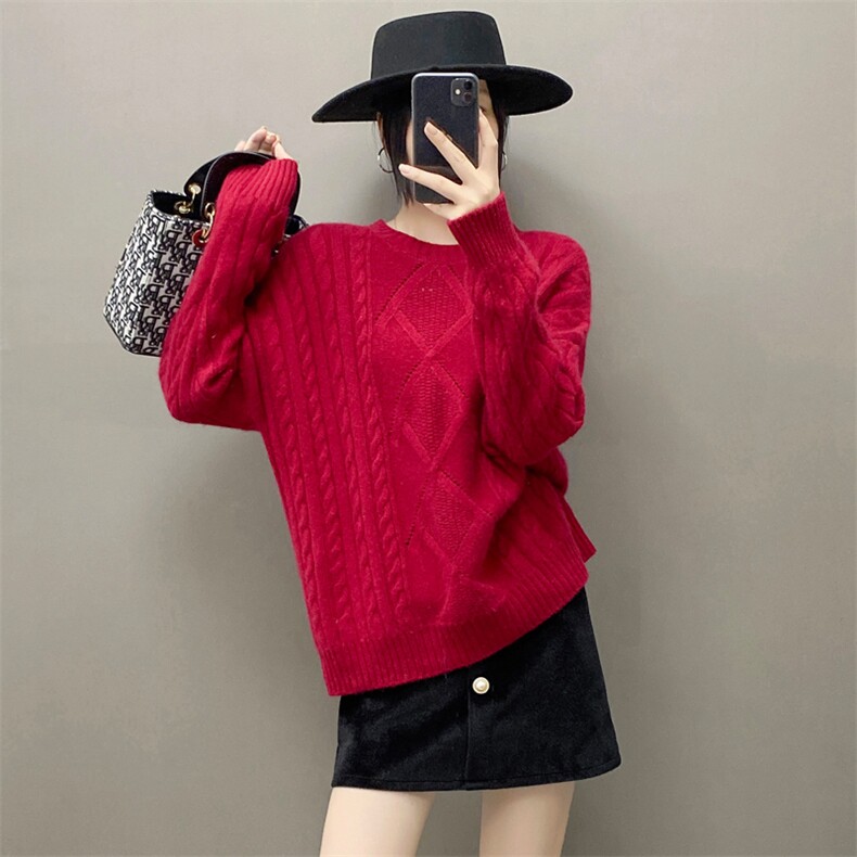 2024秋季时尚百搭经典简约高级感羊绒衫，女装羊绒衫，织绒羊
