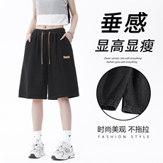 牛仔冰爽透气五分短裤舒适百搭宽松休闲短裤DK851-特批34，男装休闲裤，星座718-1