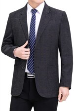 休闲西服中年男士条纹外套商务便服宽松免烫爸爸秋季小西装，男装西服，电商B212（原钱塘6029）