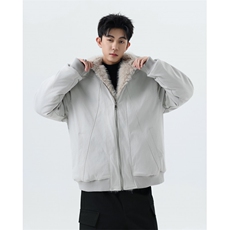 解构座山雕连帽棉服男女宽松解构毛高级毛领棉衣外套2317P118，男装棉衣，星座506-1
