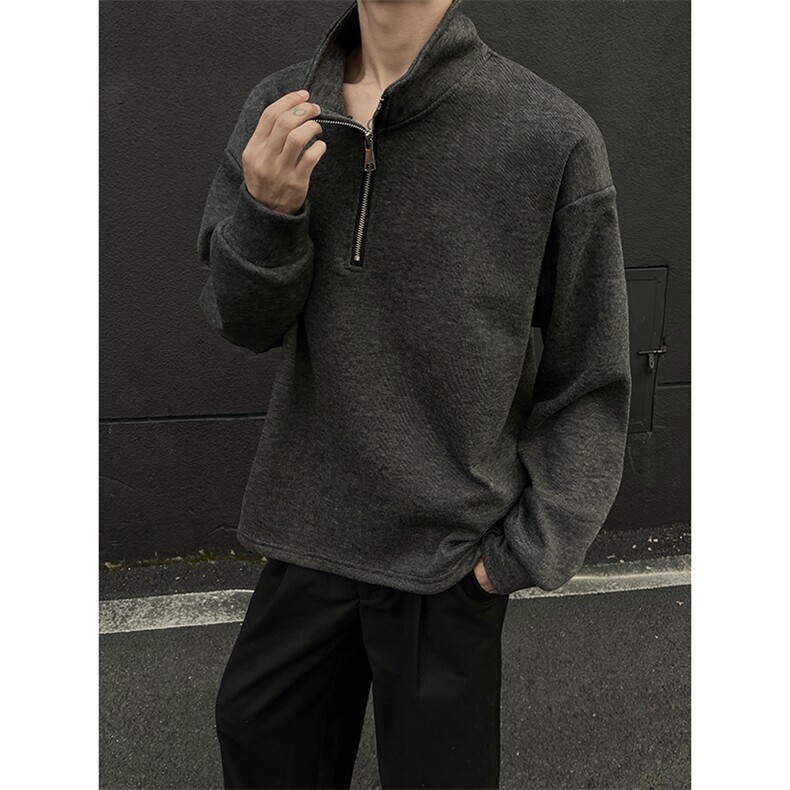 DD1015-P45加绒P50糯米面料叠穿搭配好衣长袖T恤男内搭卫衣,男装T恤,电商A059