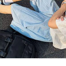 多巴胺刺绣速干七分裤男女夏季hiphop冰丝休闲伞兵裤情侣过膝短裤，男装牛仔裤，星座1210-1