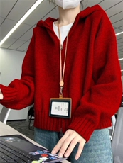 2025年秋季常规款常规开衫长袖单件拉链卡奥斯，女装针织衫/毛衣，半城羊绒