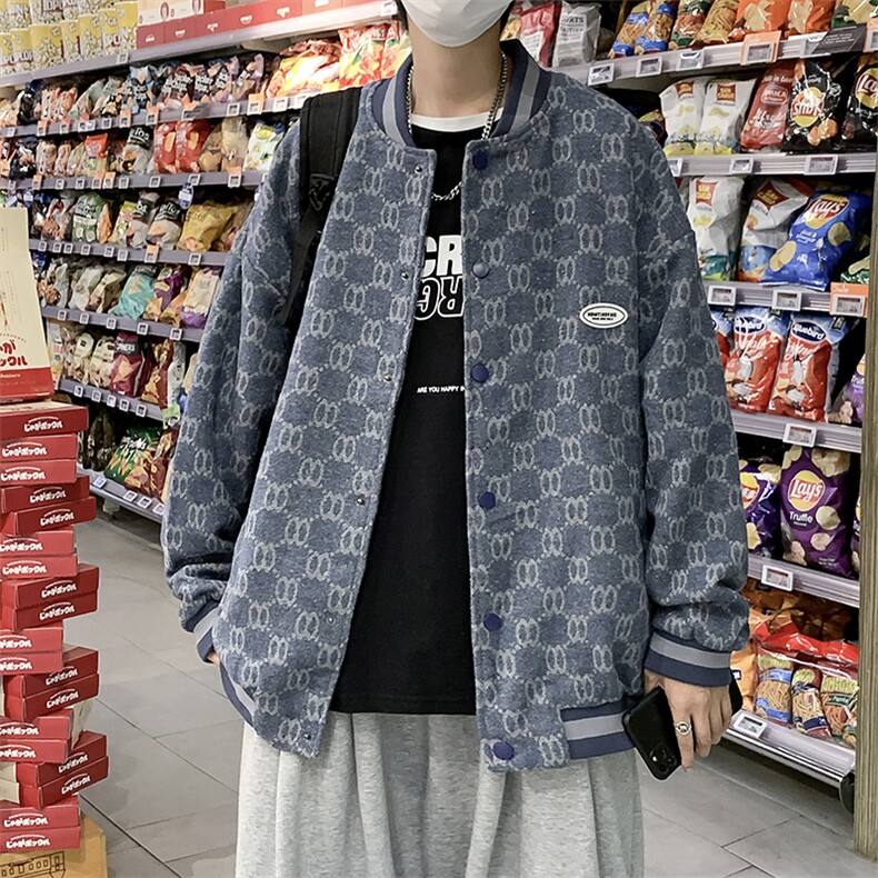 早秋新款复古港味毛呢棒球服韩版男宽松休闲运动外套W1834-P55,男装夹克,星座512-2