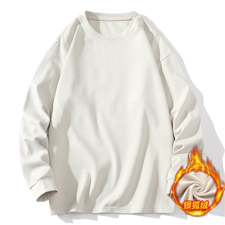 新款加绒加厚纯色潮流韩版宽松圆领休闲卫衣EY-3658JR-P50,男装卫衣,电商B306