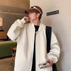 新款夹克男士潮流复古时尚休闲纯色宽松飞行棒球服外套M622，男装夹克，星座1116A-1（原606A）